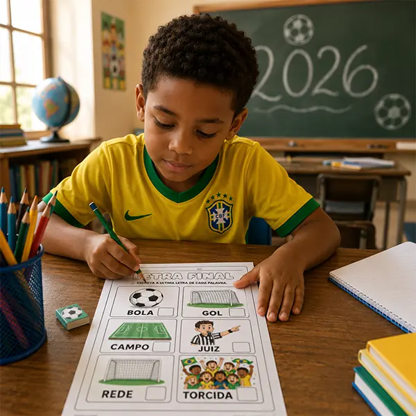 Menina explorando linha do tempo das Copas do Mundo